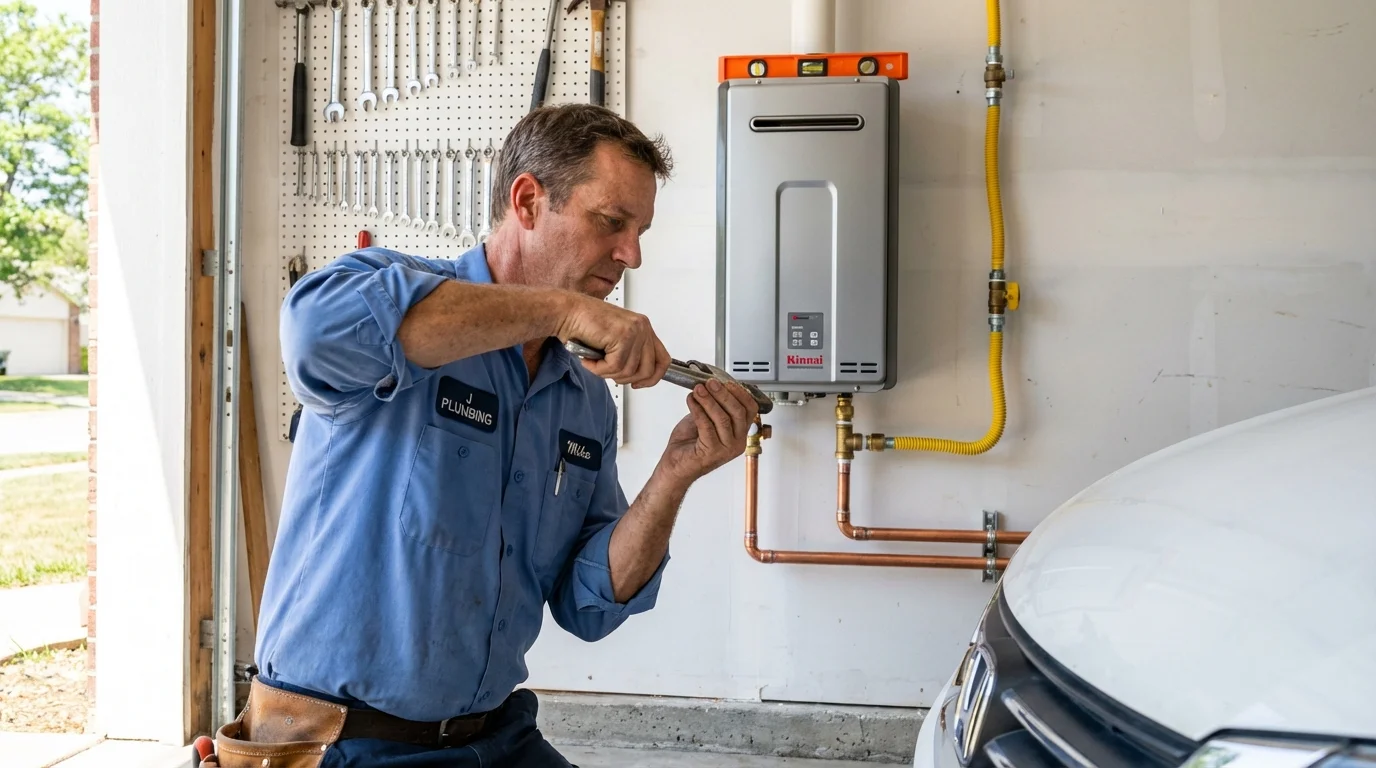 Tankless water heater installation by a Johns Plumbing LLC plumber in Hicksville